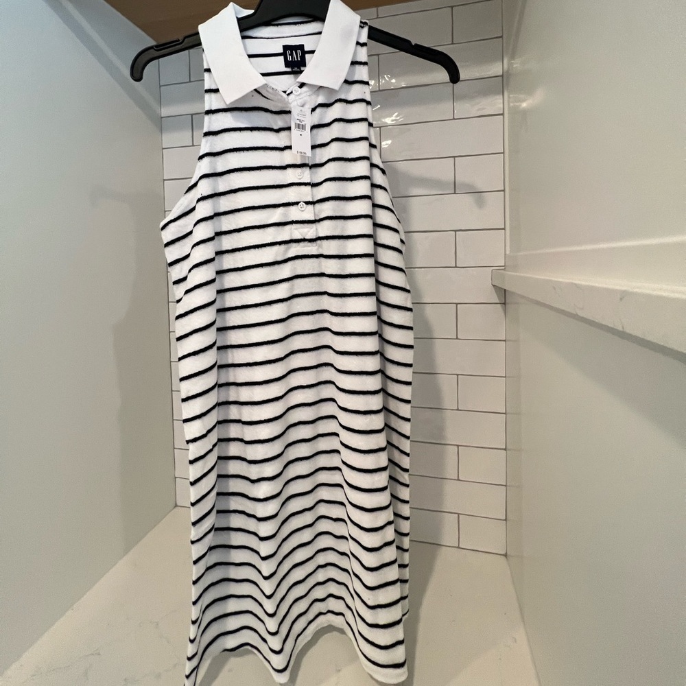 NWT. GAP. Women’s Towel Terry Halter Polo Dress. Great swim coverup. Nautical. - Picture 8 of 14